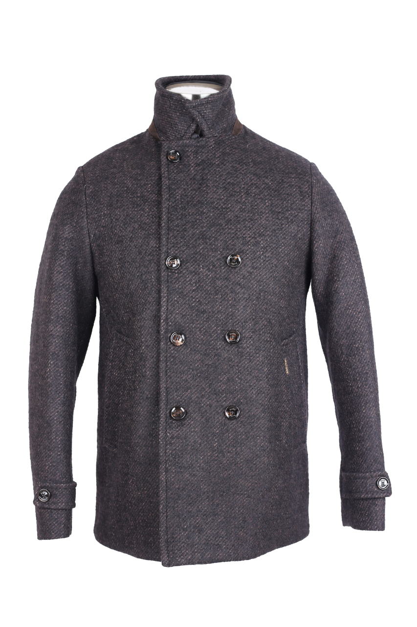 Double-breasted Down Parka Jacket w/ Removable Bib