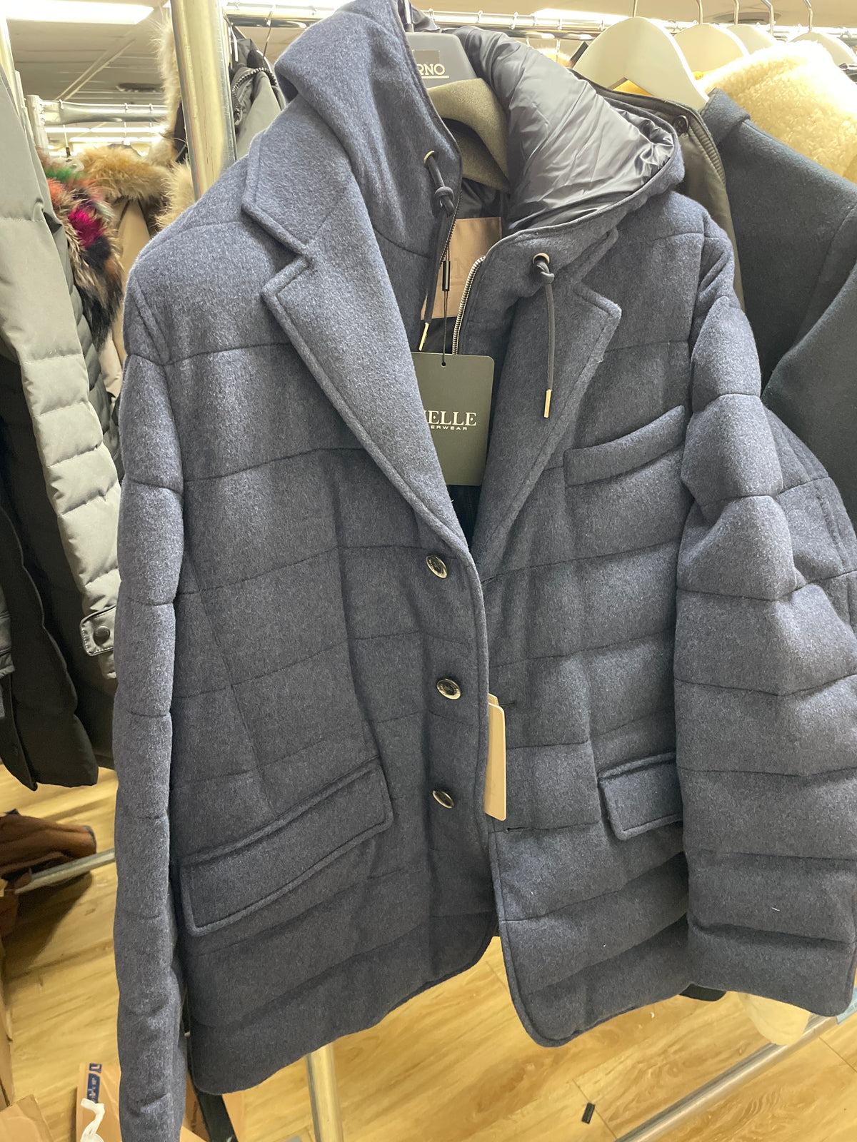 Cashmere Padded Dress Overcoat