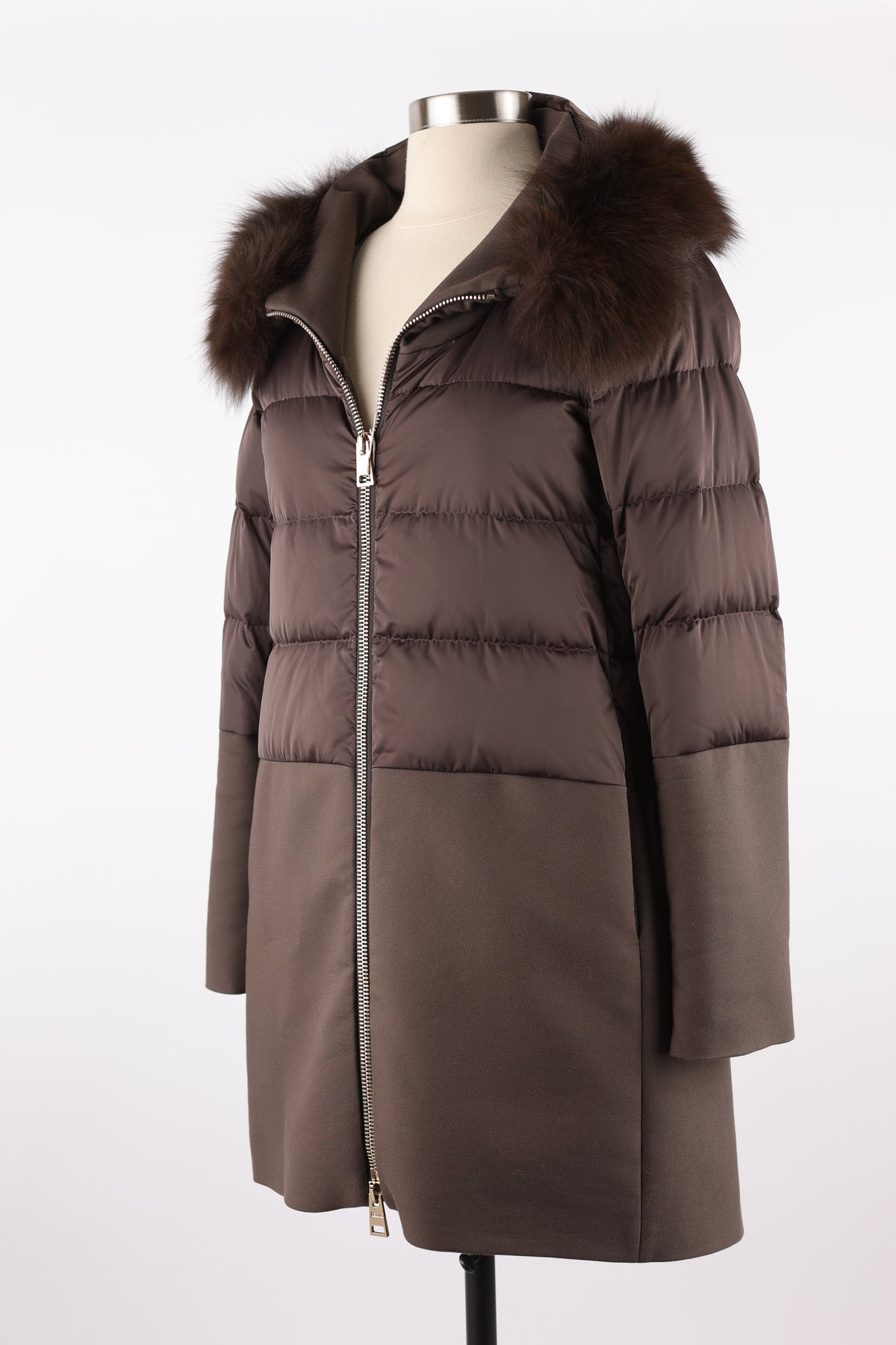 Quilted Down Parka W/ Fur Trim