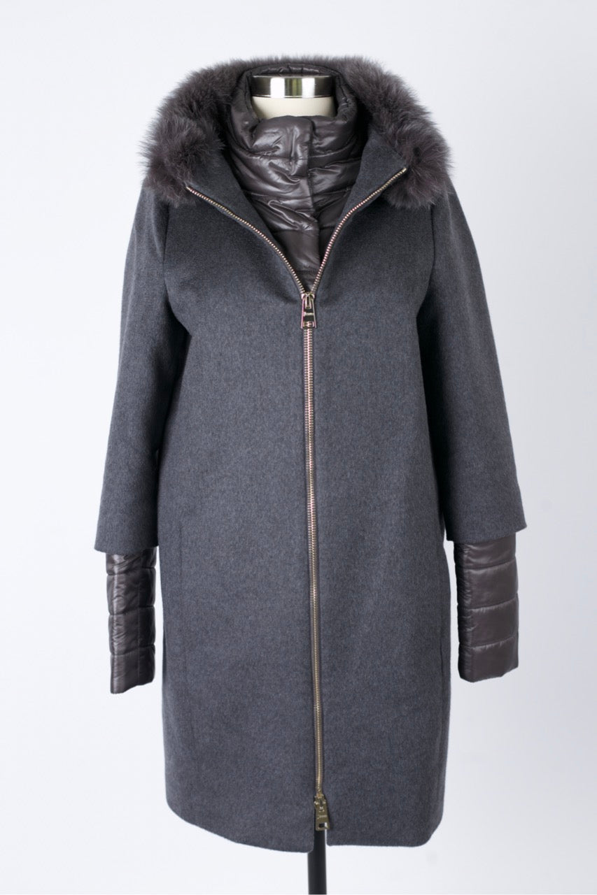 Long Silk Cashmere Dress Coat