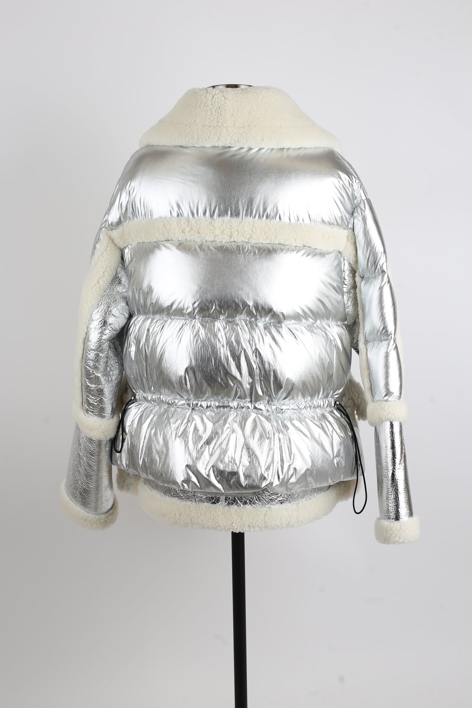 Metallic Down Shearling Coat