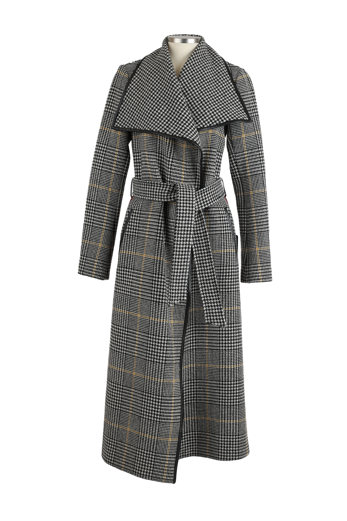 Houndstooth Wool Overcoat
