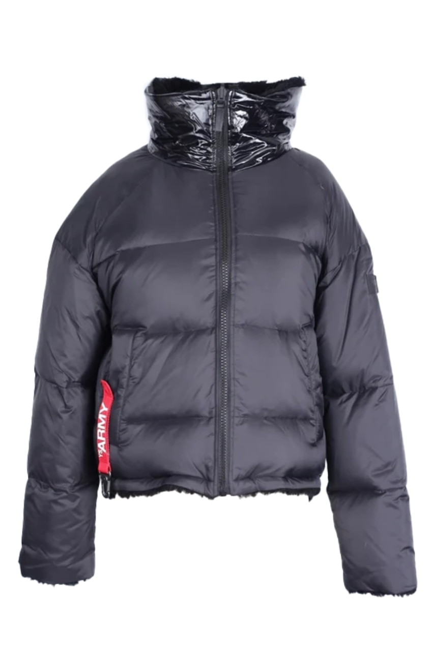 Reversible Fur/Poly Down Puffer Jacket