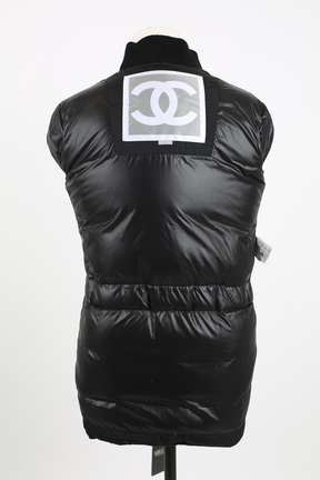 Down Jacket W/ Logo Emblazoned Zippers