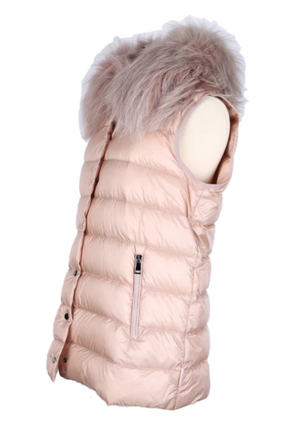 Wool-Cashmere 2 In 1 Dress Coat W/ Fur Vest