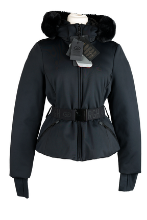 Down Water Resistant Faux Fur Belted Puffer Jacket