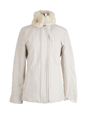 Cashmere Lined Lightweight Jacket w/ Removable Chinchilla Collar