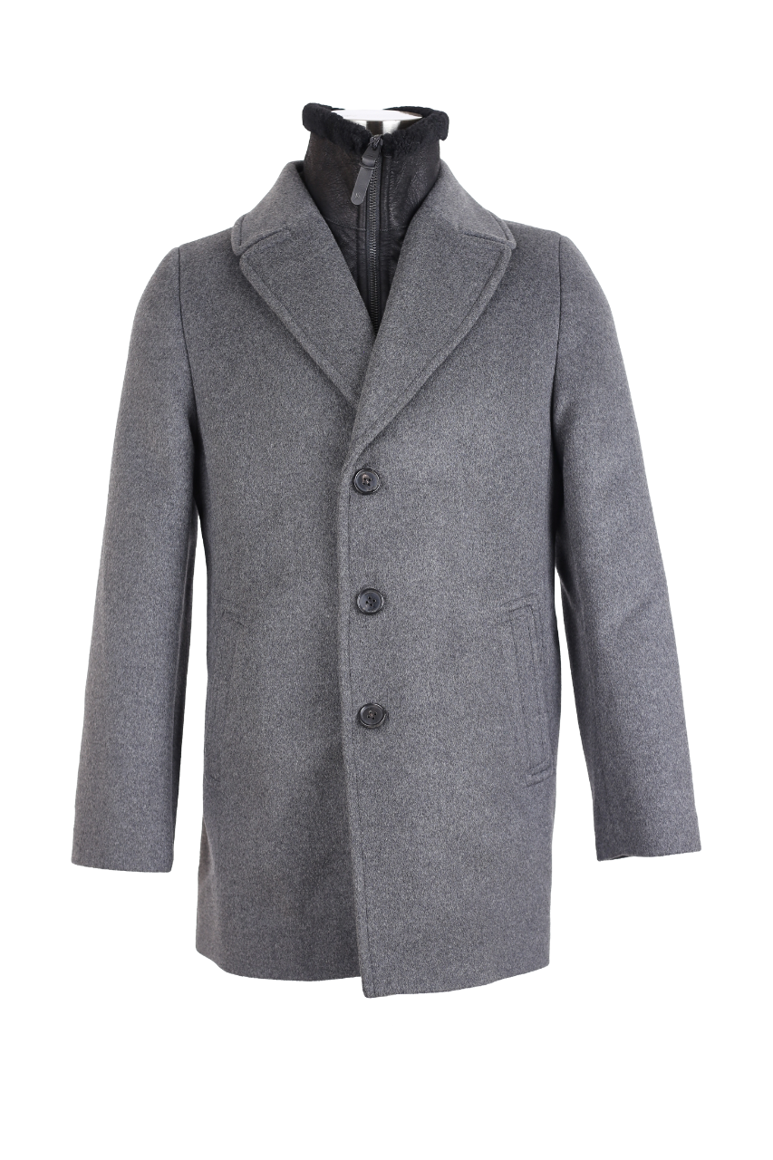 Shearling Collar Padded Dress Coat