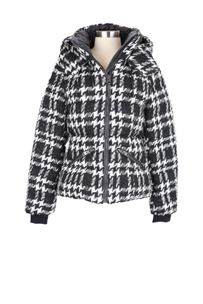 Madalyn Down Filled Hounstooth Wool Puffer Jacket