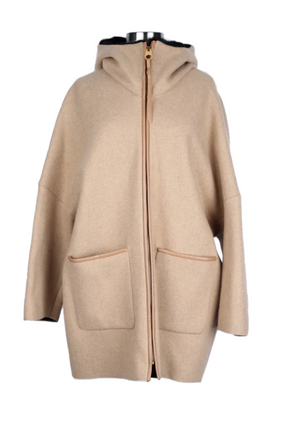 Cashmere Mink Hood Dress Coat