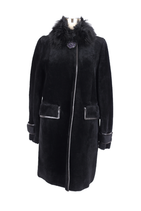 Fur Dress Coat w/ Fur Collar