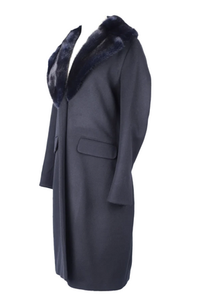 Cashmere Dress Coat  W/ Mink Fur Collar