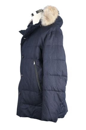 Wool Puffer Jacket W/ Fur Hood