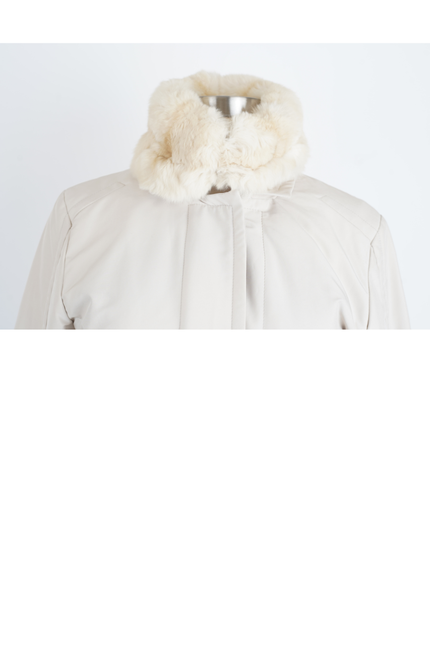 Cashmere Lined Lightweight Jacket w/ Removable Chinchilla Collar