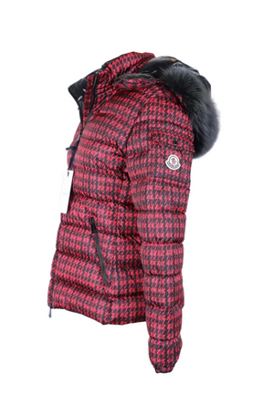 Badyfur Houndstooth Fur Hood Puffer Jacket