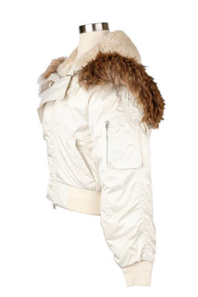 Bomber Jacket With Fur Hood