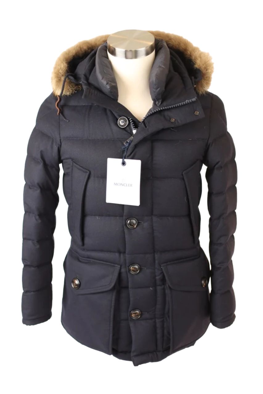 Wool Puffer Jacket W/ Fur Hood