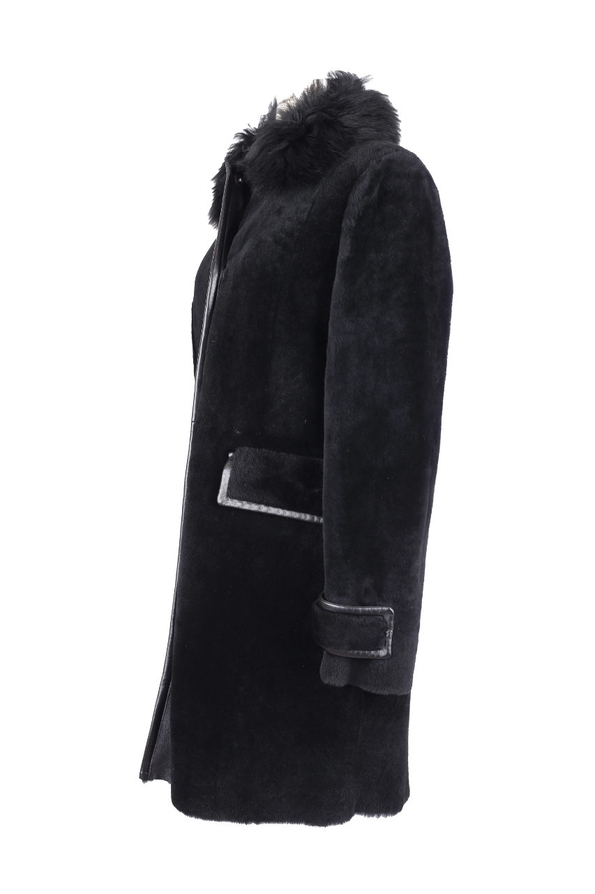 Fur Dress Coat w/ Fur Collar