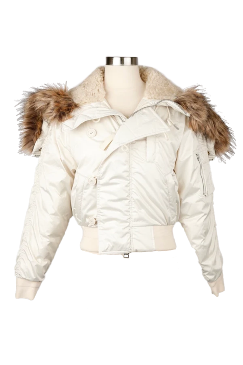 Bomber Jacket With Fur Hood