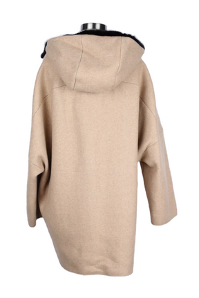 Cashmere Mink Hood Dress Coat