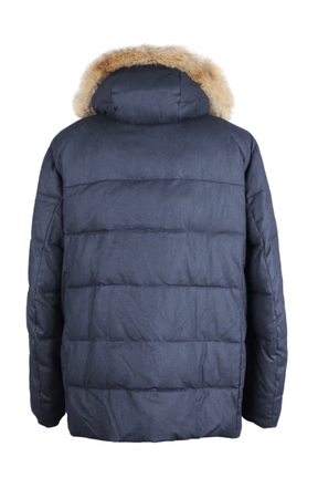 Wool Puffer Jacket W/ Fur Hood