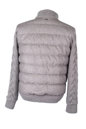 Cashmere/Silk Down Filled Knit Puffer Jacket