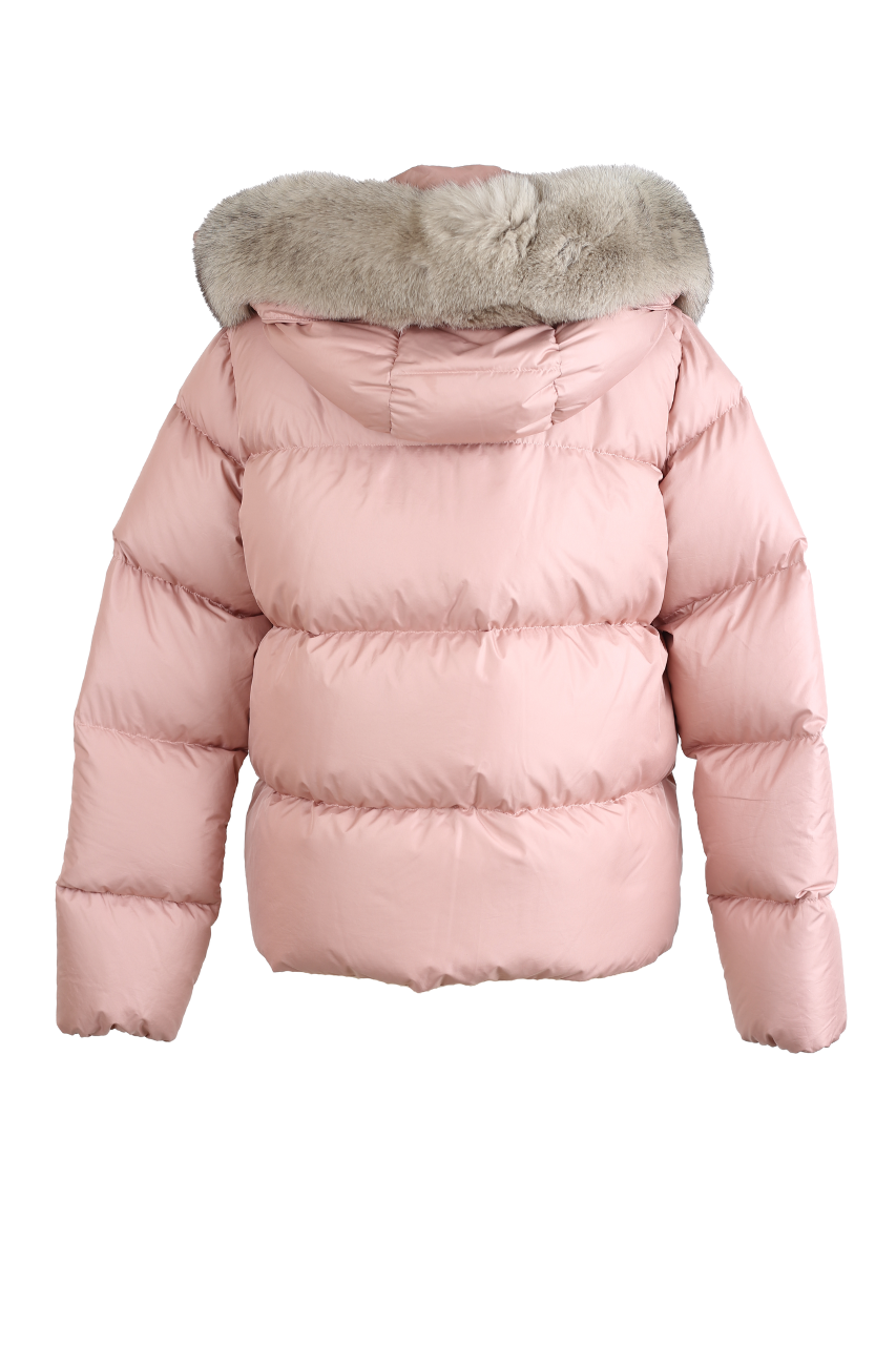 Down Puffer Jacket w/ Fur Trim Hood