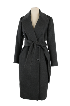 Wool/Angora Belted Wrap Coat