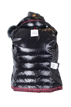 Badyfur Houndstooth Fur Hood Puffer Jacket