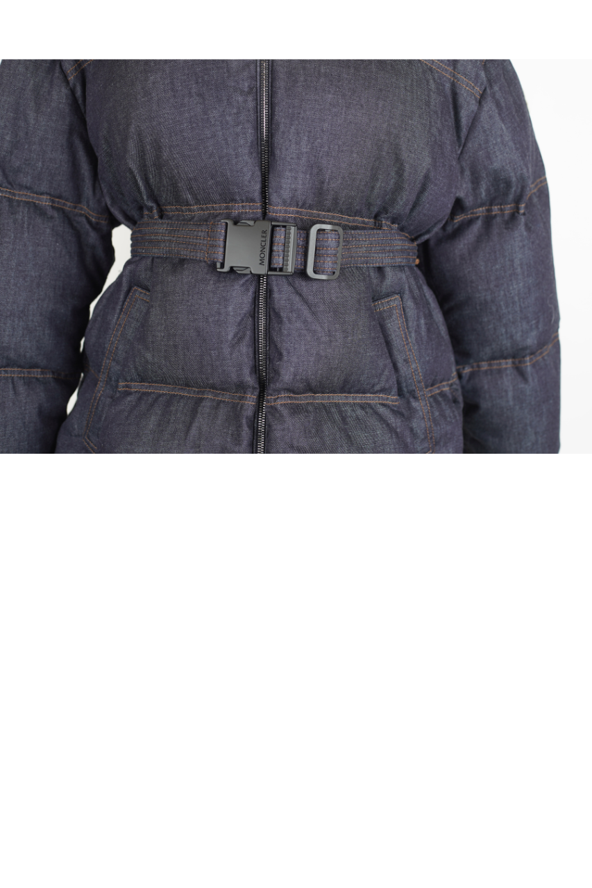 Down Filled Denim Puffer Jacket