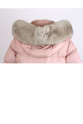 Down Puffer Jacket w/ Fur Trim Hood