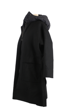 Fleole Wool Dress Wrap Coat w/ Down Bib