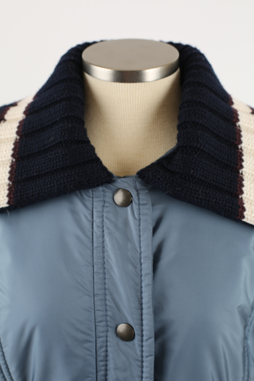 Knit Collar Lightly Padded Jacket