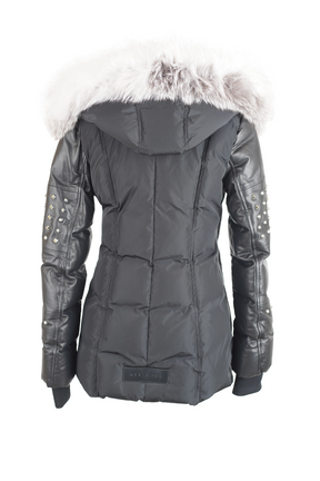 Fur Hood Down Filled Parka Coat w/ Spikes