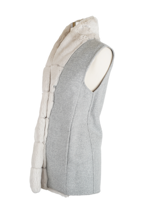 Reversible Fur Wrap Vest w/ Tie