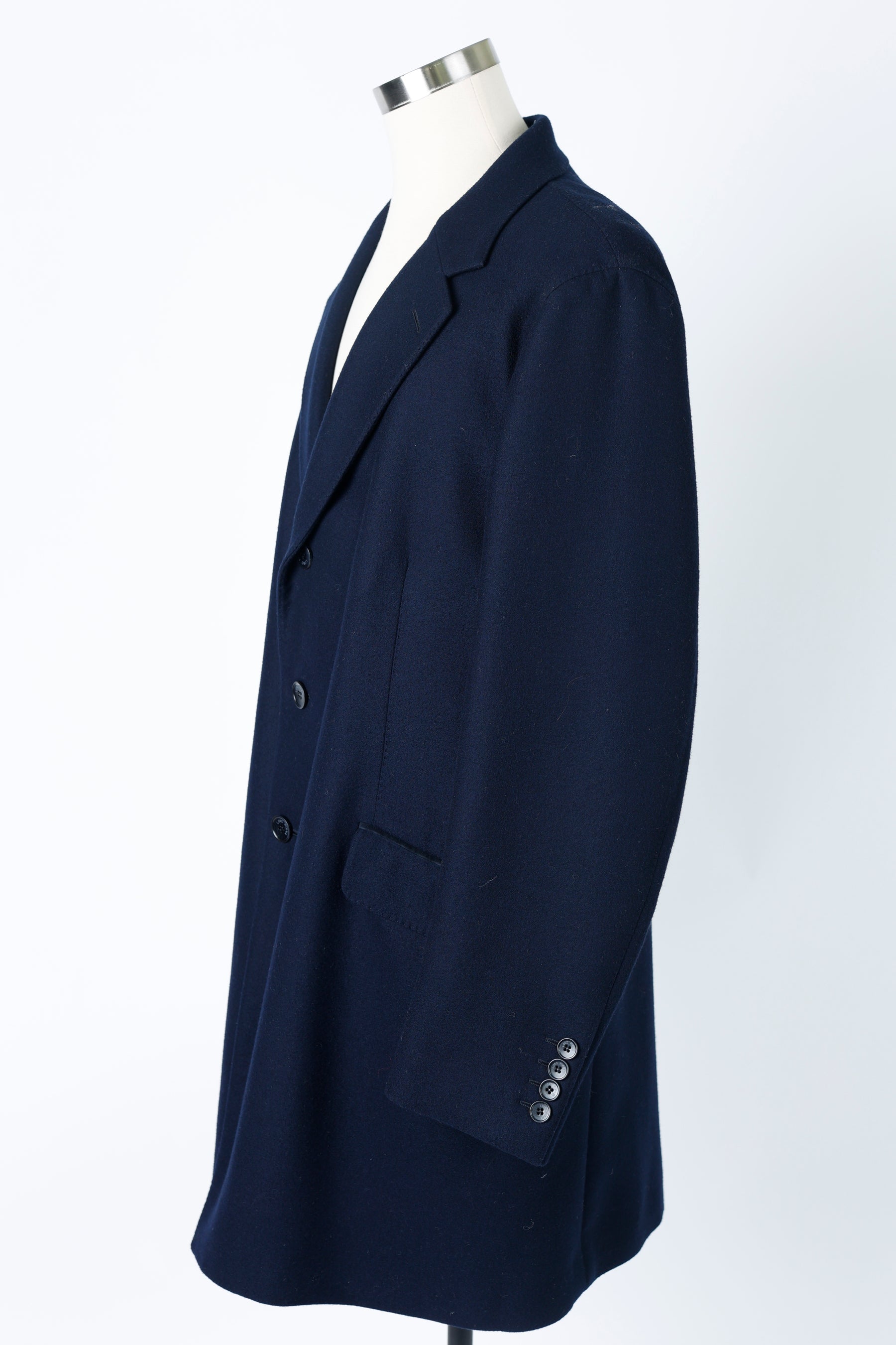 Wool Dress Coat-Navy