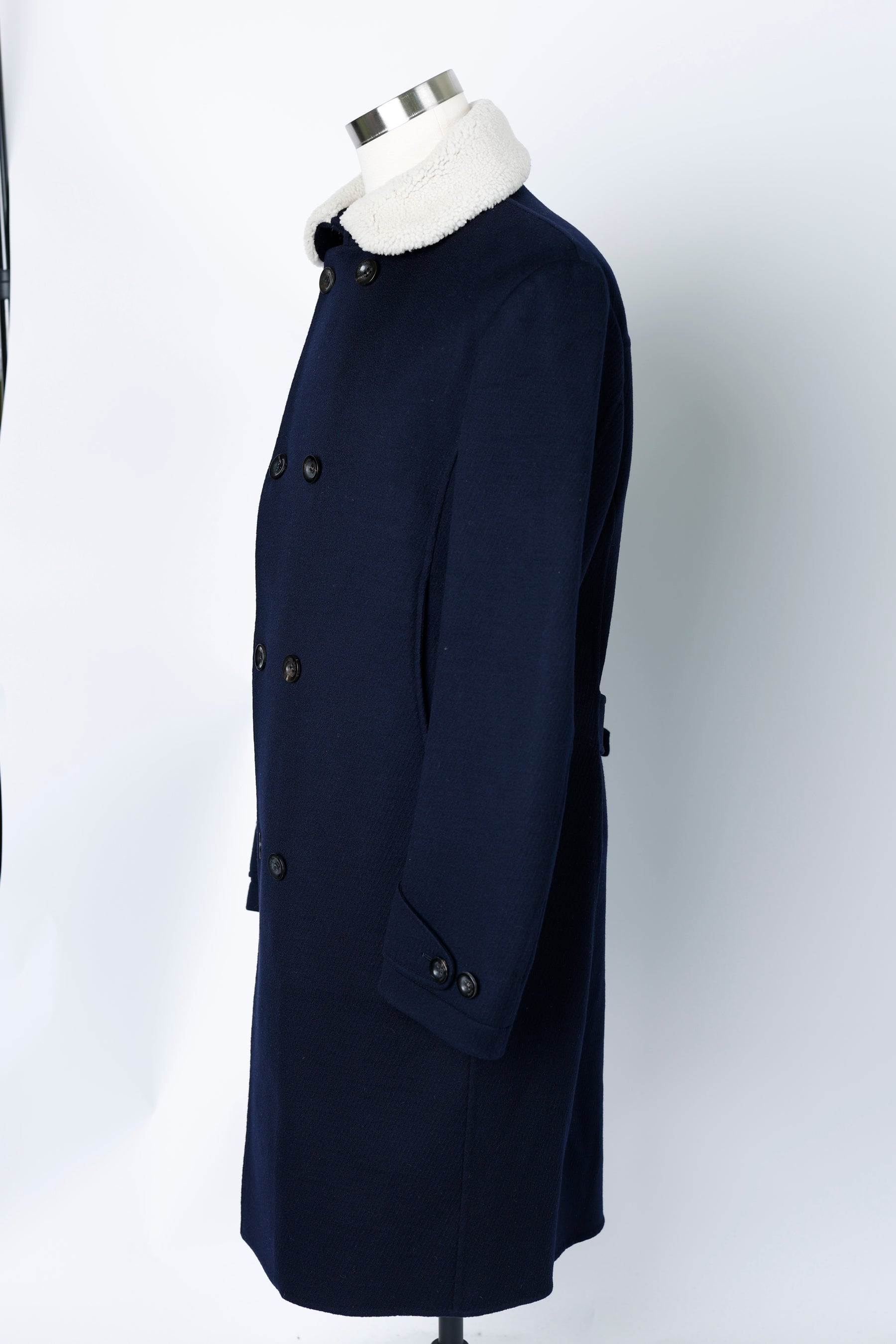 Long Double-Breasted Cashmere Dress Coat