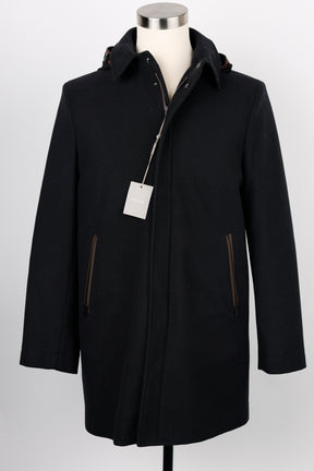 Long Hooded Wool Dress Coat