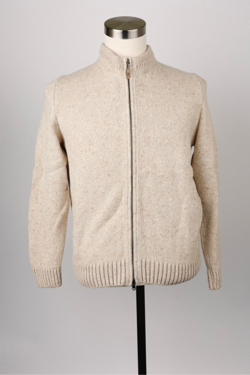 Wool-Cashmere Zip Up Sweater