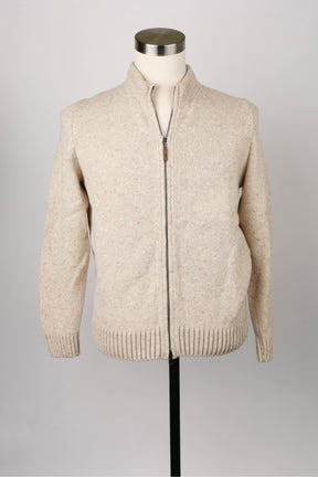 Wool-Cashmere Zip Up Sweater