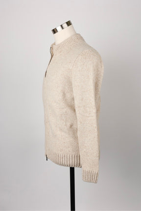 Wool-Cashmere Zip Up Sweater