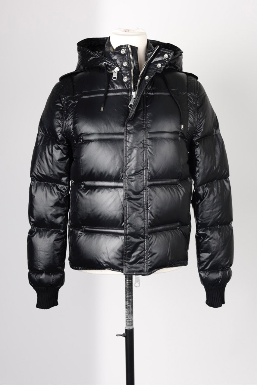 Puffer Jacket With Detachable Sleeves-Black