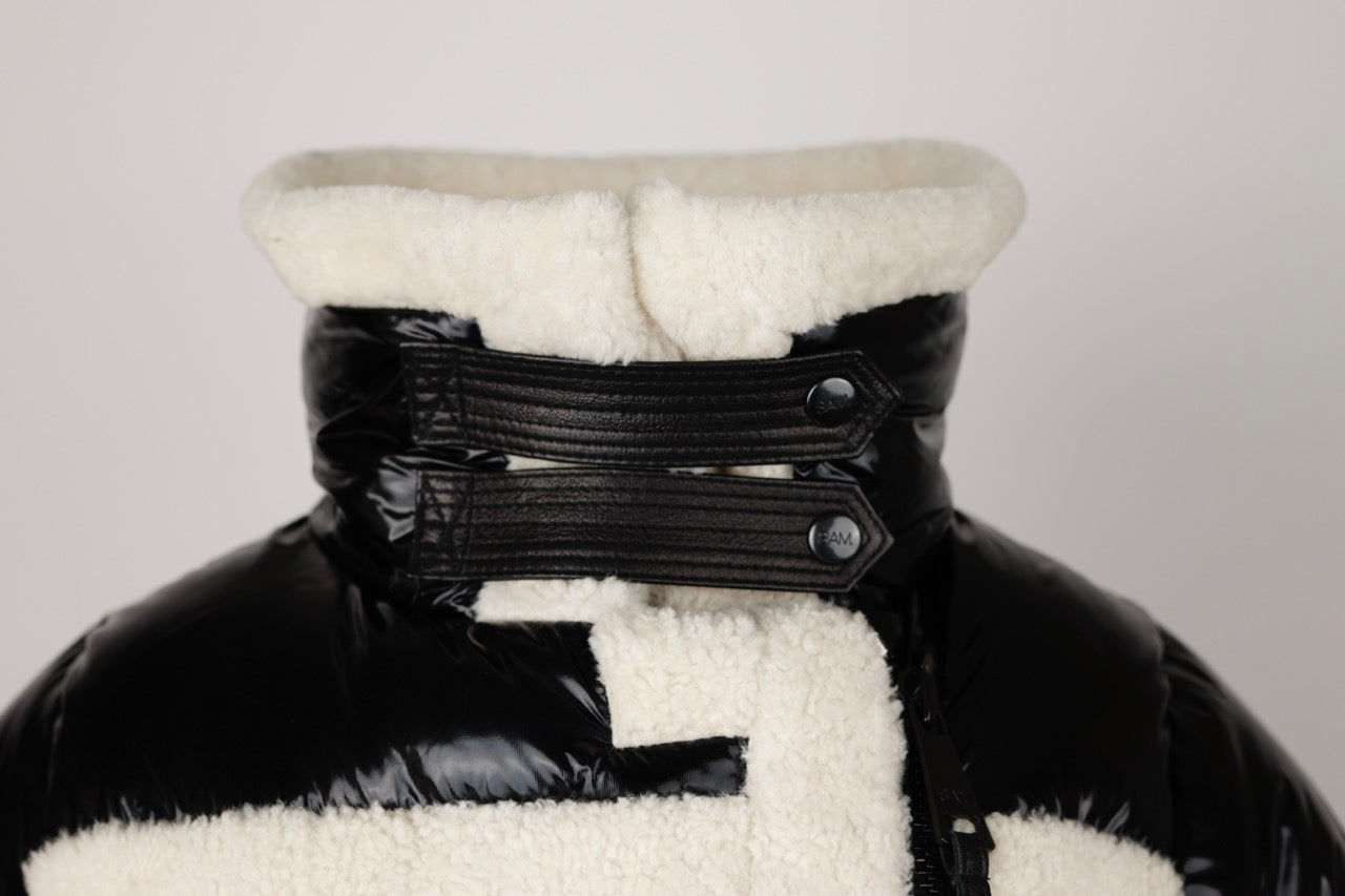 Shearling Puffer Jacket-Black