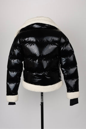 Shearling Puffer Jacket-Black