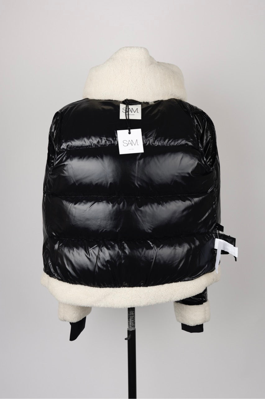 Shearling Puffer Jacket-Black