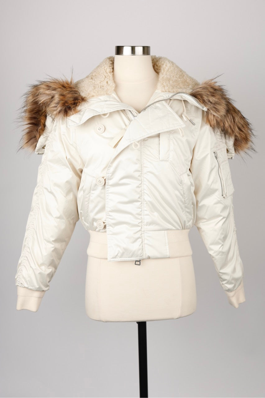 Bomber Jacket With Fur Hood