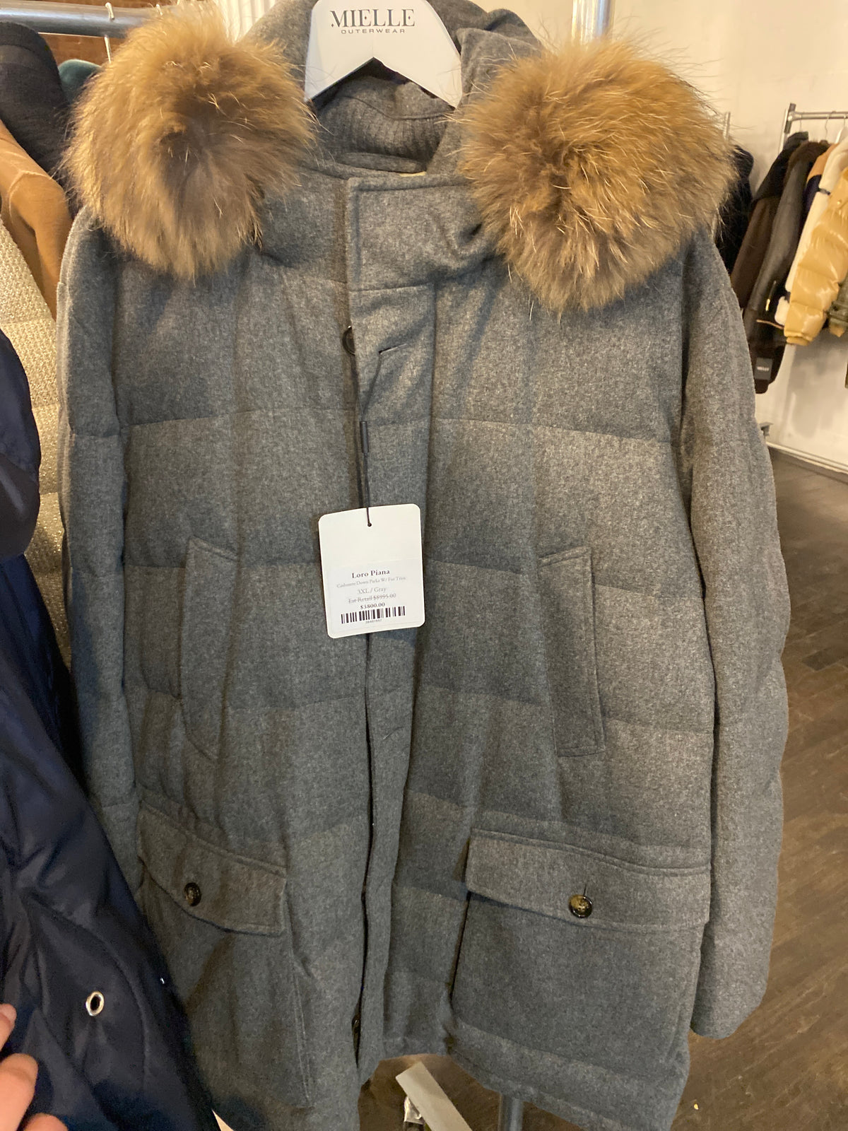 Cashmere Down Parka W/ Fur Trim