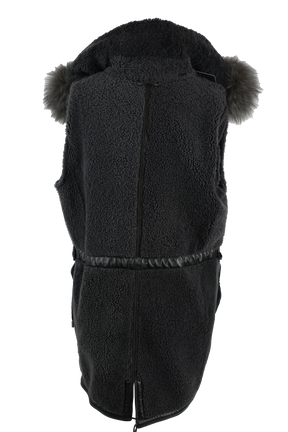 Shearling Lined Suede Parka W/ Fur Hood