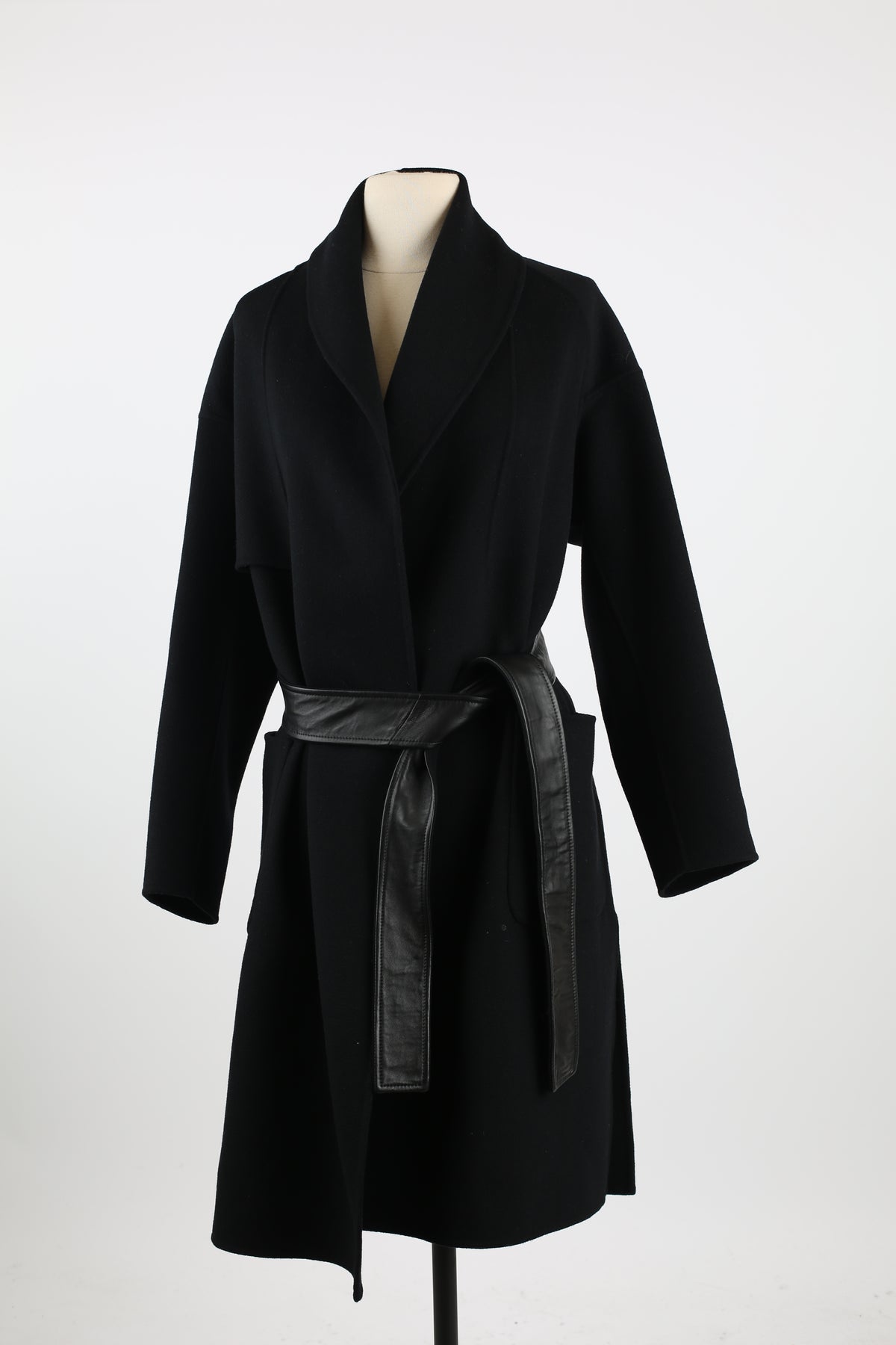 Thalia Wool Belted Wrap Coat