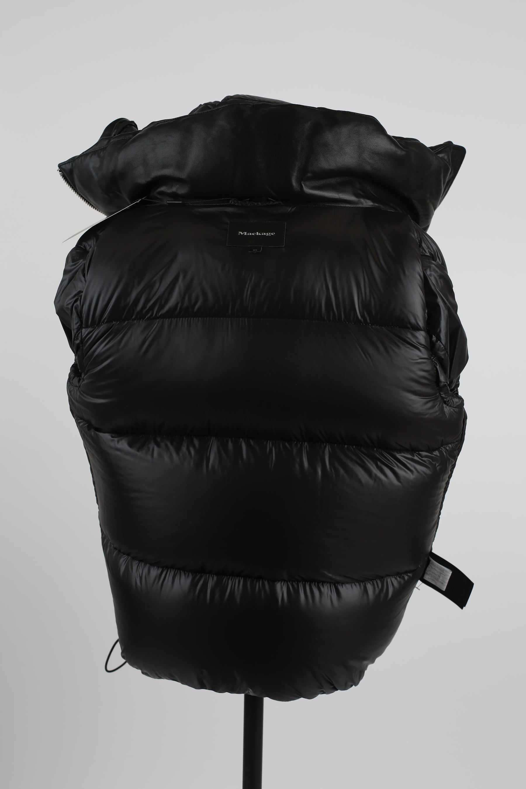 Leather Quilted Down Puffer Jacket